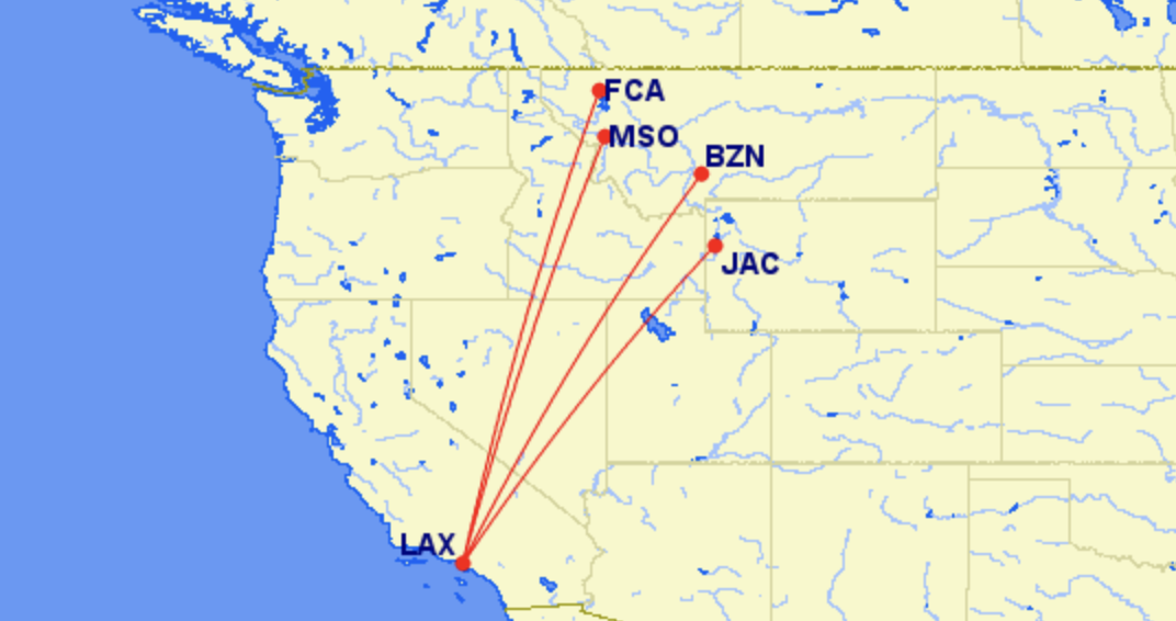 Delta's new summer seasonal routes from Los Angeles LAX