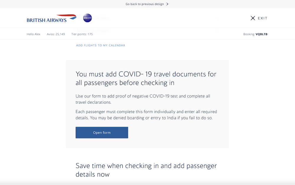 a screenshot of a travel document