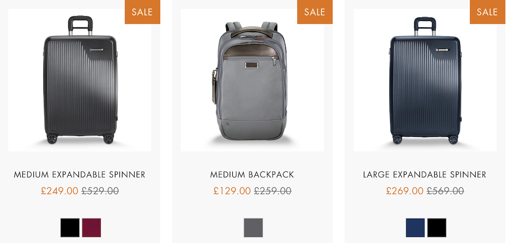 a grey backpack with orange text