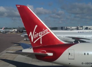 the tail of an airplane