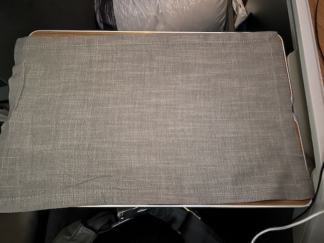 a grey fabric on a table