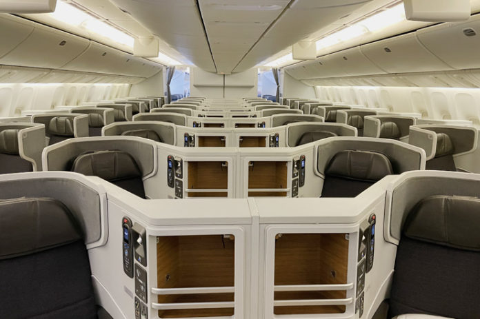 an airplane with seats and a few seats