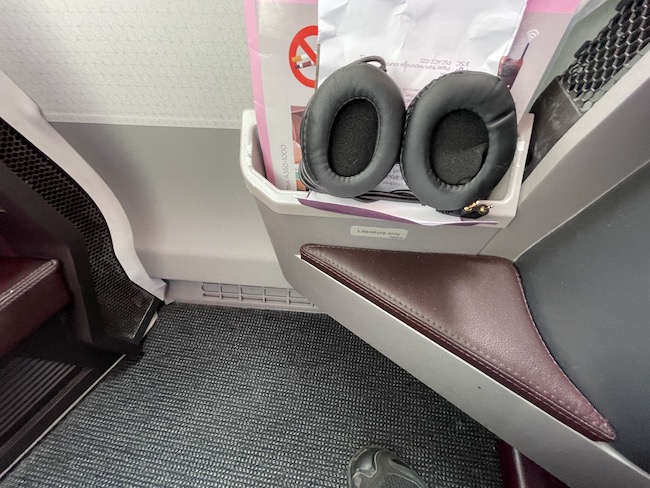 What storage space there is around the seats is taken up by Virgin Atlantic paraphernalia