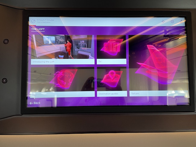a screen with a purple and pink image