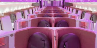 rows of seats in a plane