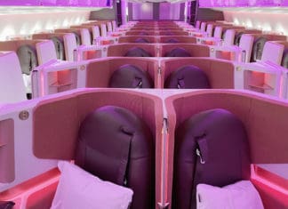 rows of seats in a plane