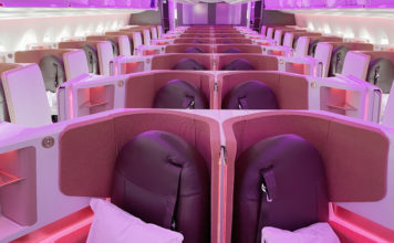 rows of seats in a plane