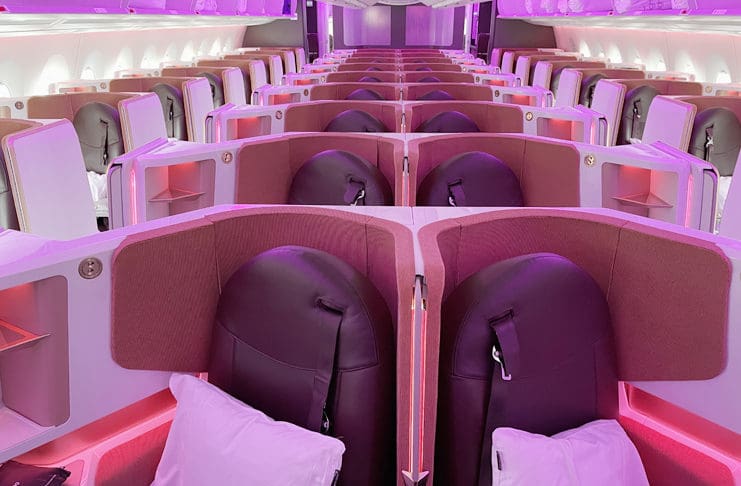 rows of seats in a plane
