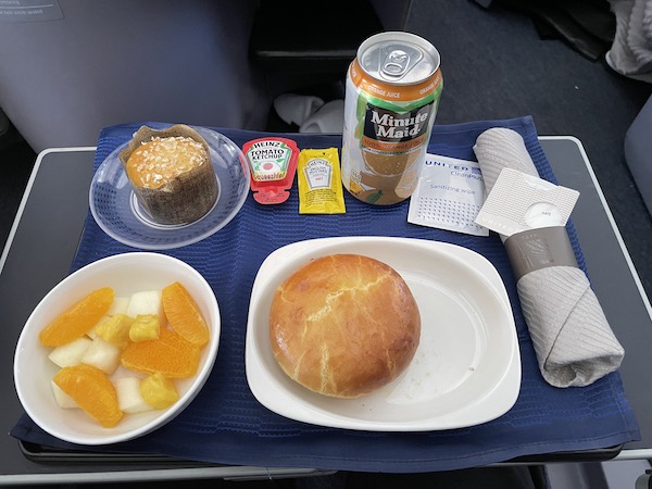 United Airlines 787-9 Business Class 2nd Meal