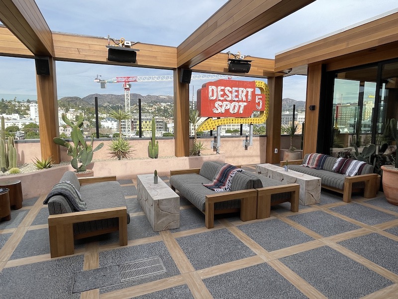 Rooftop outdoor seating at the Tommie Hollywood