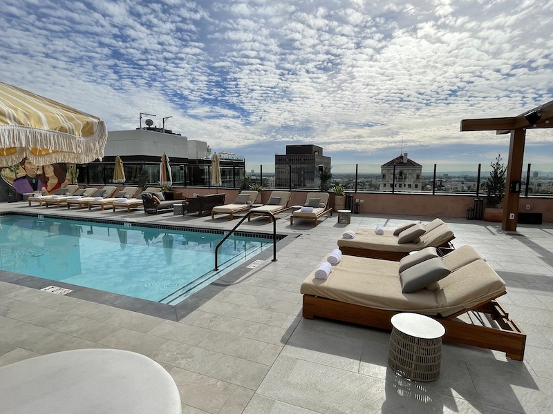 The rooftop pool at the Tommie Hollywood