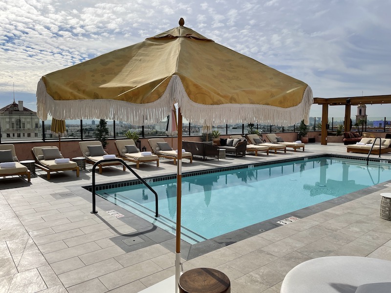 The rooftop pool at the Tommie Hollywood