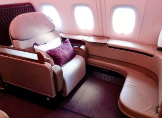 a seat in a plane