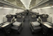 a row of seats in an airplane