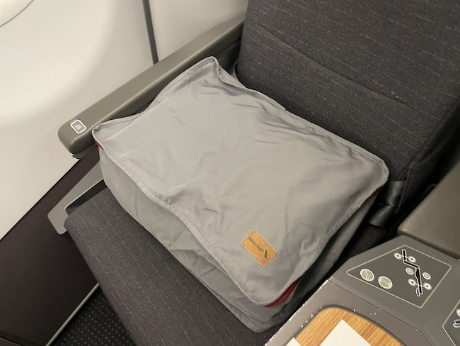a pillow on a seat