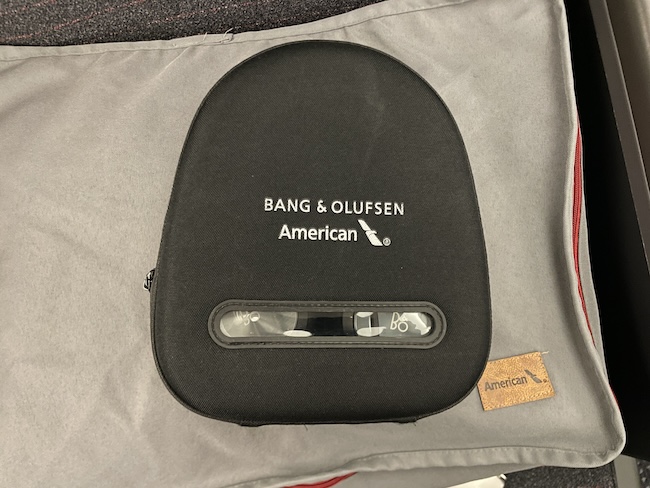 American Airlines Business Class headphones.