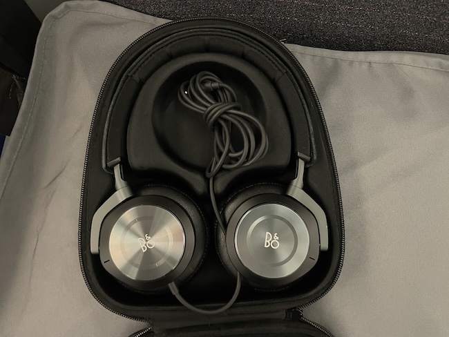 American Airlines Business Class headphones.
