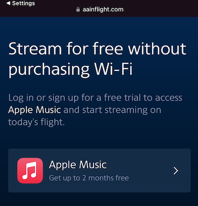 American Airlines inflight entertainment streamed to your device.
