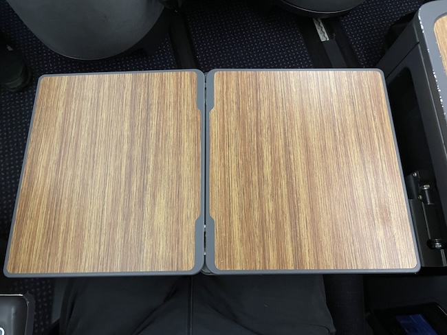 American Airlines A321T Business Class seat tray table