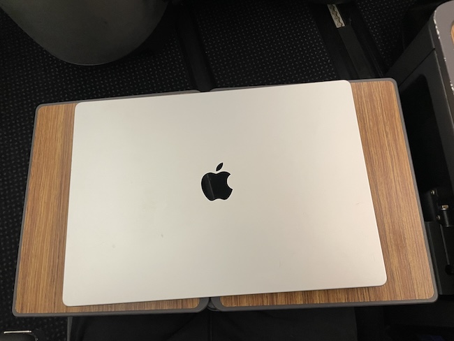 American Airlines A321T Business Class seat tray table
