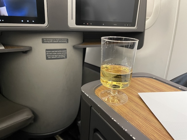 American Airlines pre-departure drink.