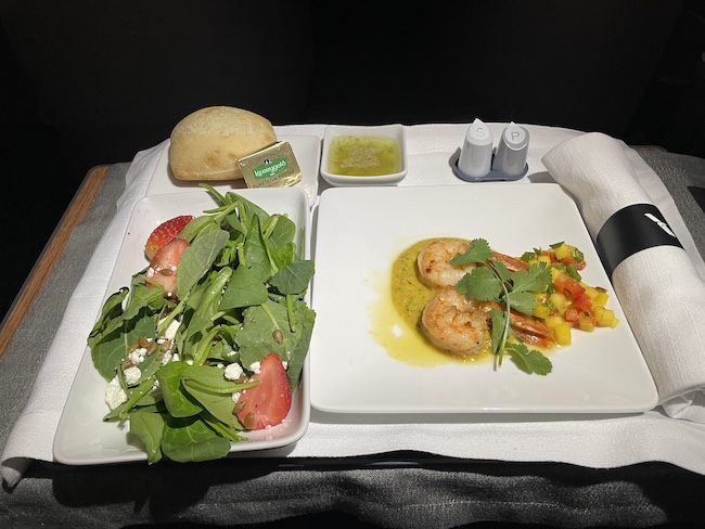 American Airlines business class dining.