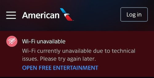 American Airlines wifi cutting out