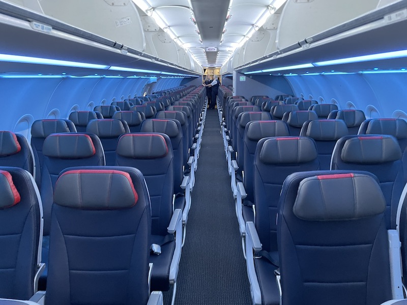 a row of seats in an airplane