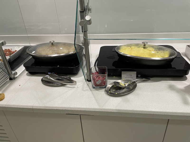 a pans on a counter