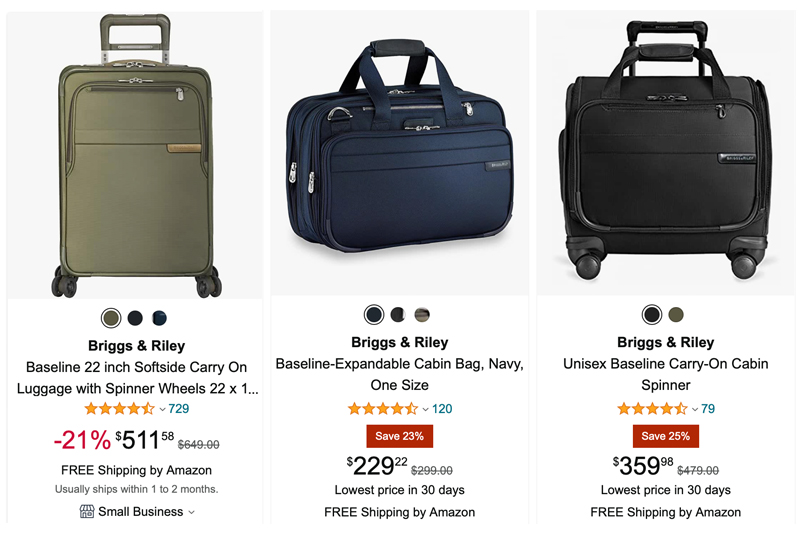 a group of luggage bags on sale