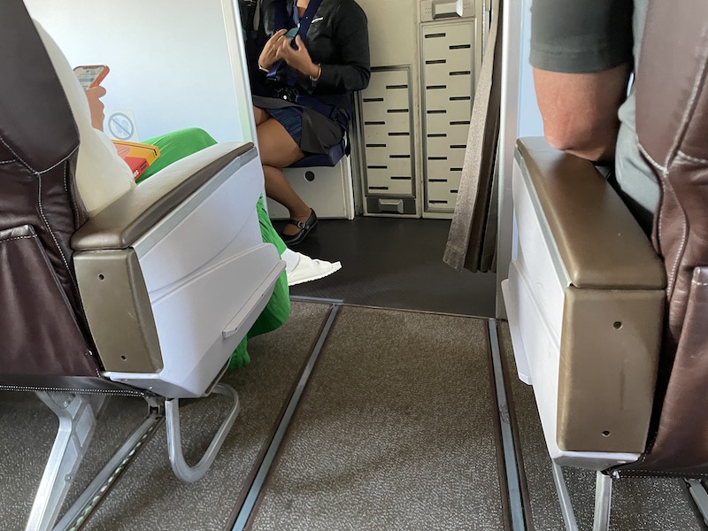a person sitting in an airplane
