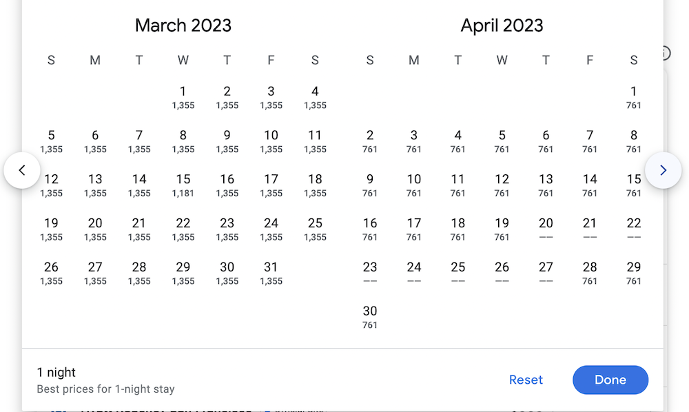 a calendar with numbers and a few days