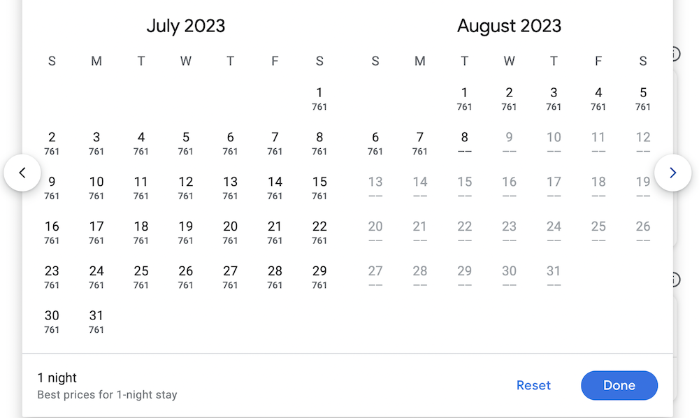 a calendar with numbers and a few days