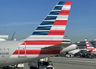 the tail of an airplane