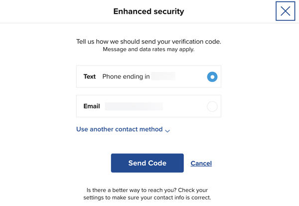 a screenshot of a security form
