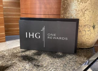 a sign on a counter