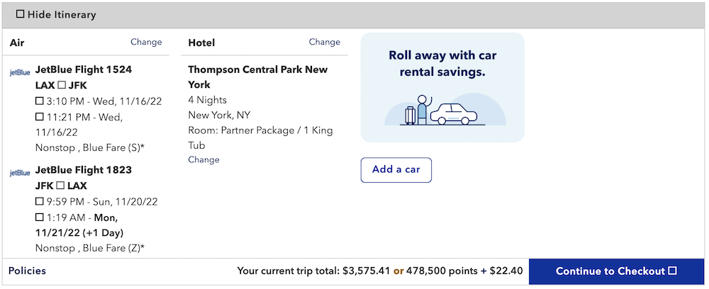 a screenshot of a car rental service