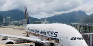 a large airplane at an airport