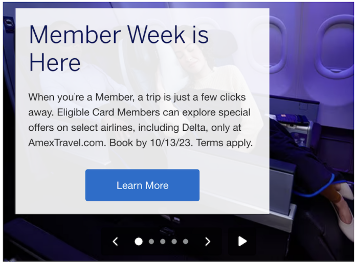 Amex 'Member Week' airline fare offers are now live via Amex Travel