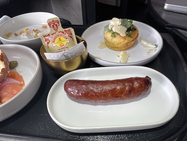 a sausage on a plate