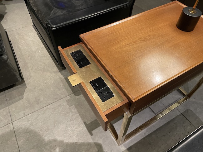 a table with a drawer