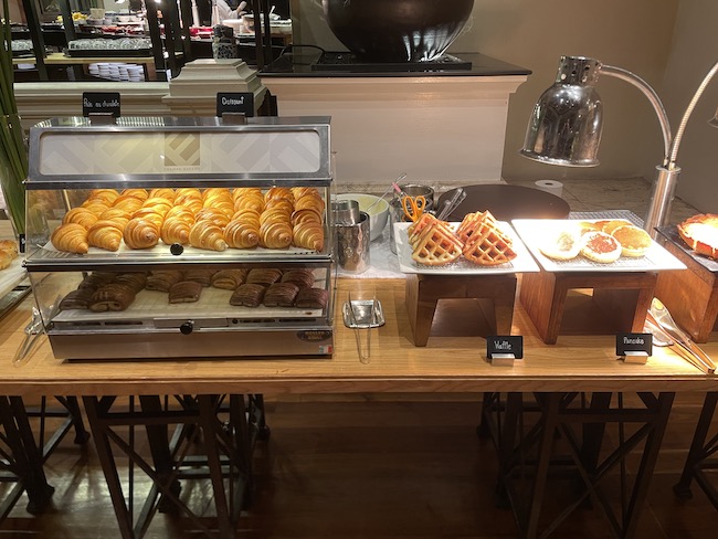 a display of pastries on a table