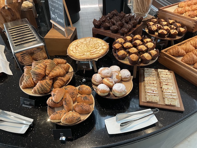 a table with different types of pastries