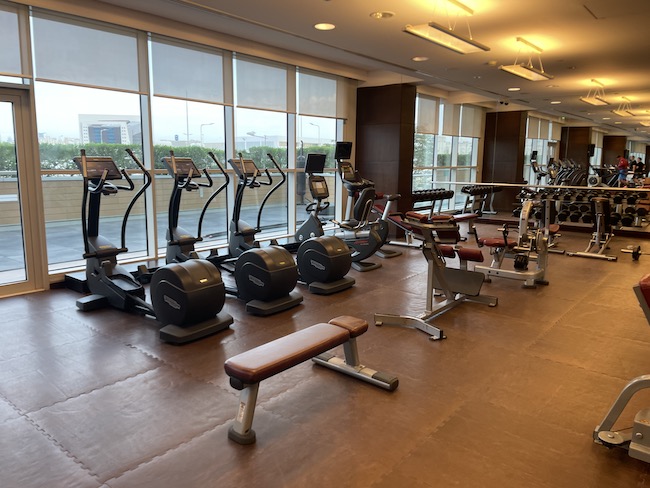 a gym with exercise equipment