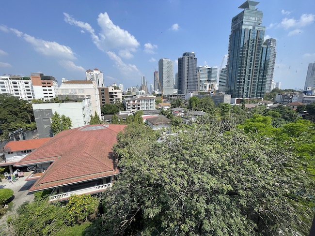 a city with trees and buildings