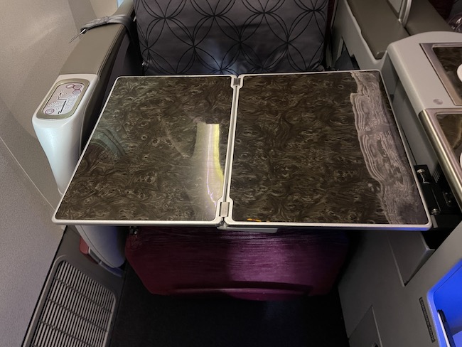 a table on a plane