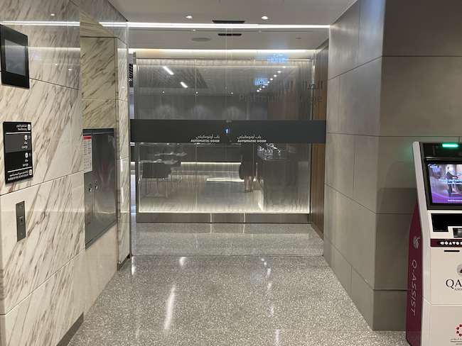 a glass door in a building