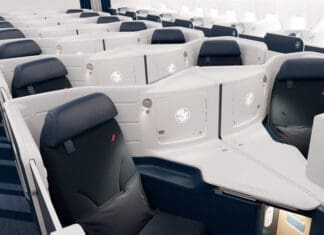 a row of seats in a plane