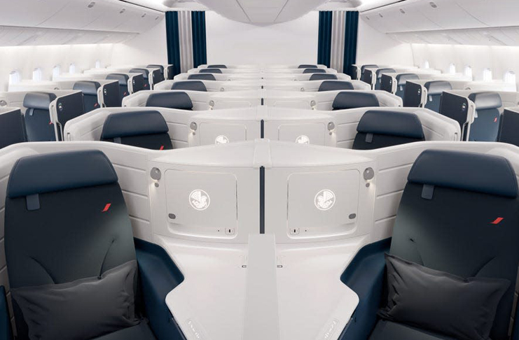 a row of seats in a plane