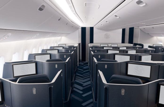 a row of seats in an airplane